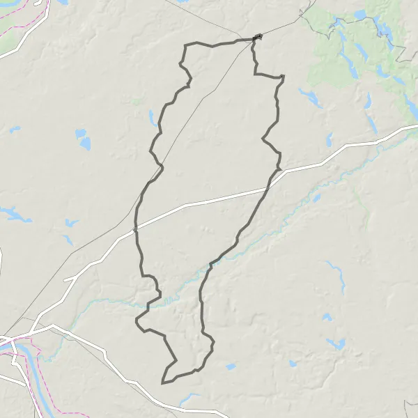 Map miniature of "Around Jabłonowo through Kruszyny and Mazowsze" cycling inspiration in Kujawsko-pomorskie, Poland. Generated by Tarmacs.app cycling route planner