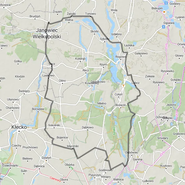 Miniatura mapy "Przejażdżka przez Lubcz i Łabiszynek" - trasy rowerowej w Kujawsko-pomorskie, Poland. Wygenerowane przez planer tras rowerowych Tarmacs.app