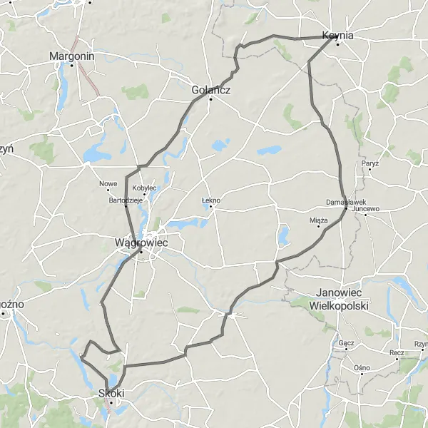 Miniatura mapy "Trasa Szosowa Budziejewo-Grylewo" - trasy rowerowej w Kujawsko-pomorskie, Poland. Wygenerowane przez planer tras rowerowych Tarmacs.app