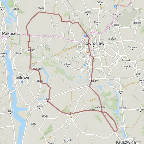 Miniatura mapy "Szlakiem Kobylnik" - trasy rowerowej w Kujawsko-pomorskie, Poland. Wygenerowane przez planer tras rowerowych Tarmacs.app