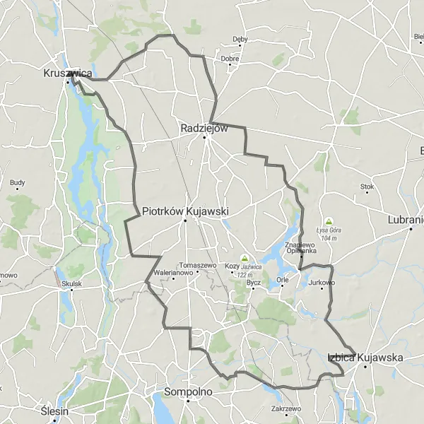 Miniatura mapy "Przejażdżka rowerowa przez Lubotyń" - trasy rowerowej w Kujawsko-pomorskie, Poland. Wygenerowane przez planer tras rowerowych Tarmacs.app