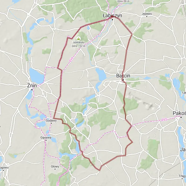 Miniatura mapy "Przejażdżka po Kujawach na rowerze grawitacyjnym" - trasy rowerowej w Kujawsko-pomorskie, Poland. Wygenerowane przez planer tras rowerowych Tarmacs.app