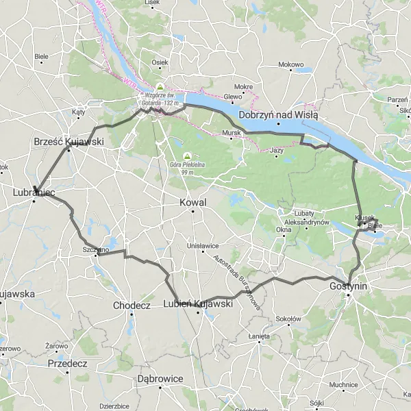 Miniatura mapy "Trasa Pikutkowo-Rzeżewo-Morzyce" - trasy rowerowej w Kujawsko-pomorskie, Poland. Wygenerowane przez planer tras rowerowych Tarmacs.app