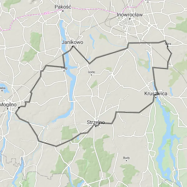 Miniatura mapy "Trasa rowerowa 'Kołodziejewo - Gębice'" - trasy rowerowej w Kujawsko-pomorskie, Poland. Wygenerowane przez planer tras rowerowych Tarmacs.app