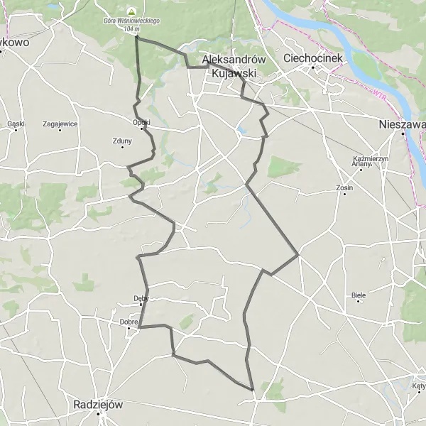 Miniatura mapy "Trasa przez Sędzin i Koneck" - trasy rowerowej w Kujawsko-pomorskie, Poland. Wygenerowane przez planer tras rowerowych Tarmacs.app