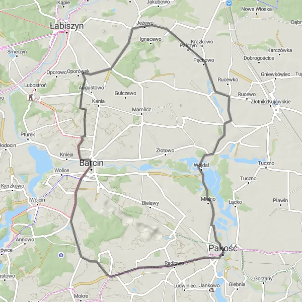 Miniatura mapy "Przejażdżka rowerowa do Szczepankowa i Dźwierchna" - trasy rowerowej w Kujawsko-pomorskie, Poland. Wygenerowane przez planer tras rowerowych Tarmacs.app