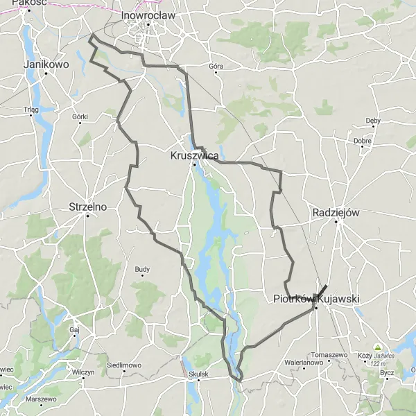 Miniatura mapy "Przejażdżka do Łojewo i Chełmce" - trasy rowerowej w Kujawsko-pomorskie, Poland. Wygenerowane przez planer tras rowerowych Tarmacs.app