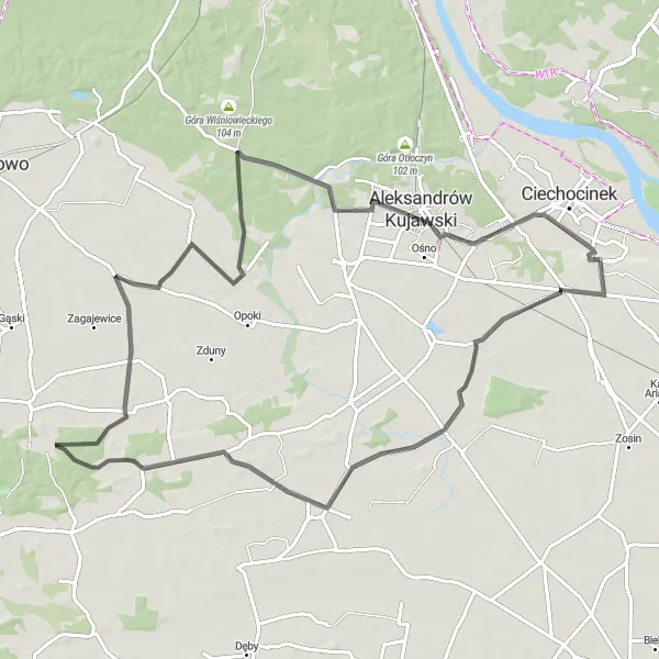 Miniatura mapy "Trasa do Służewa-Pola i Odoliona" - trasy rowerowej w Kujawsko-pomorskie, Poland. Wygenerowane przez planer tras rowerowych Tarmacs.app