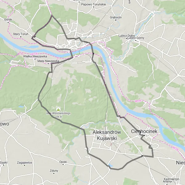 Miniatura mapy "Trasa do Turzna i Barbarki" - trasy rowerowej w Kujawsko-pomorskie, Poland. Wygenerowane przez planer tras rowerowych Tarmacs.app