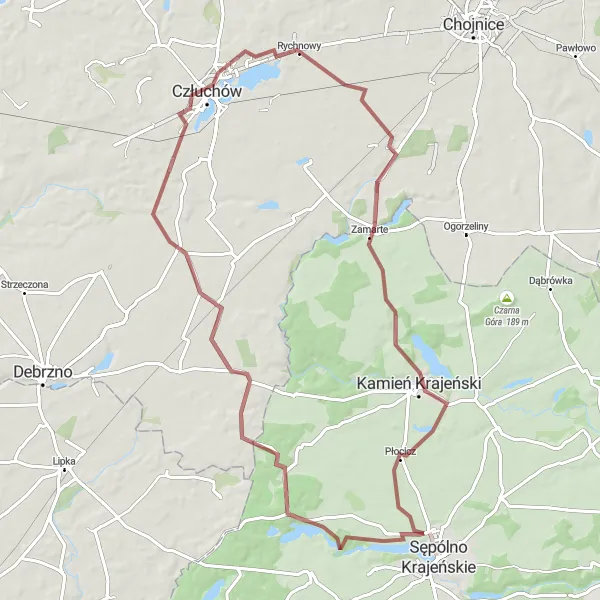Miniatura mapy "Szlak Człuchowskich Opowieści" - trasy rowerowej w Kujawsko-pomorskie, Poland. Wygenerowane przez planer tras rowerowych Tarmacs.app