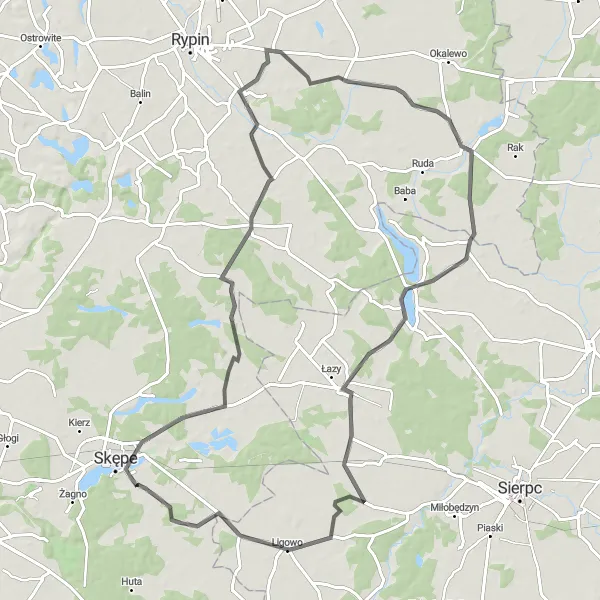 Miniatura mapy "Trasa rowerowa w okolicach Skęp (Kujawsko-Pomorskie)" - trasy rowerowej w Kujawsko-pomorskie, Poland. Wygenerowane przez planer tras rowerowych Tarmacs.app
