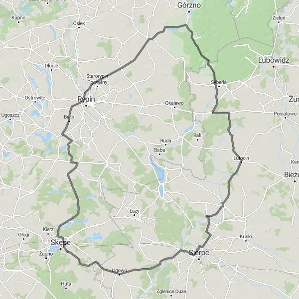 Miniatura mapy "Wyprawa Rowerowa do Lutocina" - trasy rowerowej w Kujawsko-pomorskie, Poland. Wygenerowane przez planer tras rowerowych Tarmacs.app