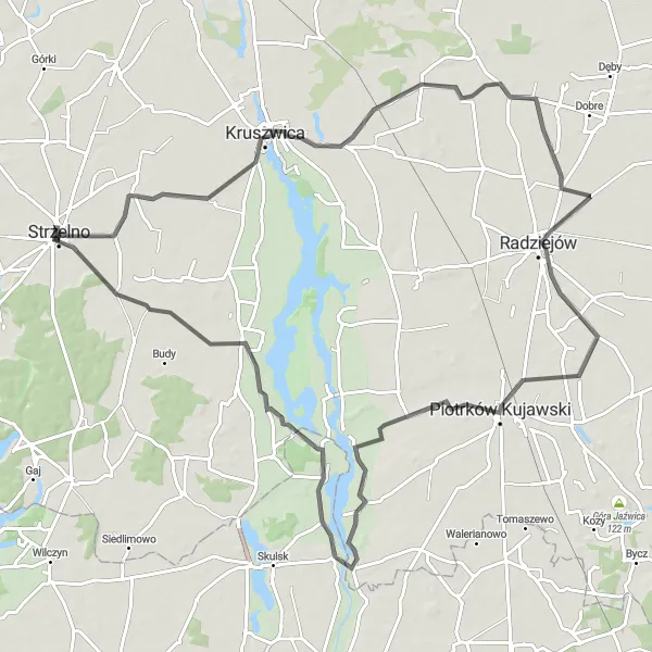 Miniatura mapy "Przez Bieganowo i Piotrków Kujawski" - trasy rowerowej w Kujawsko-pomorskie, Poland. Wygenerowane przez planer tras rowerowych Tarmacs.app