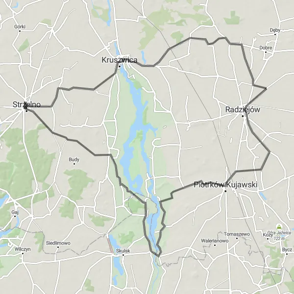 Map miniature of "Bieganowo Challenge" cycling inspiration in Kujawsko-pomorskie, Poland. Generated by Tarmacs.app cycling route planner