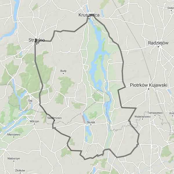 Miniatura mapy "Jazda przez Gawrony" - trasy rowerowej w Kujawsko-pomorskie, Poland. Wygenerowane przez planer tras rowerowych Tarmacs.app