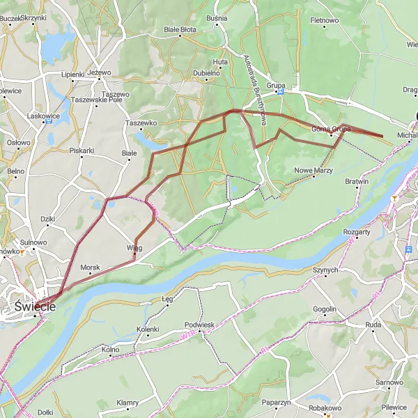 Miniatura mapy "Trasa przez Górną Grupę i Stare Marzy" - trasy rowerowej w Kujawsko-pomorskie, Poland. Wygenerowane przez planer tras rowerowych Tarmacs.app
