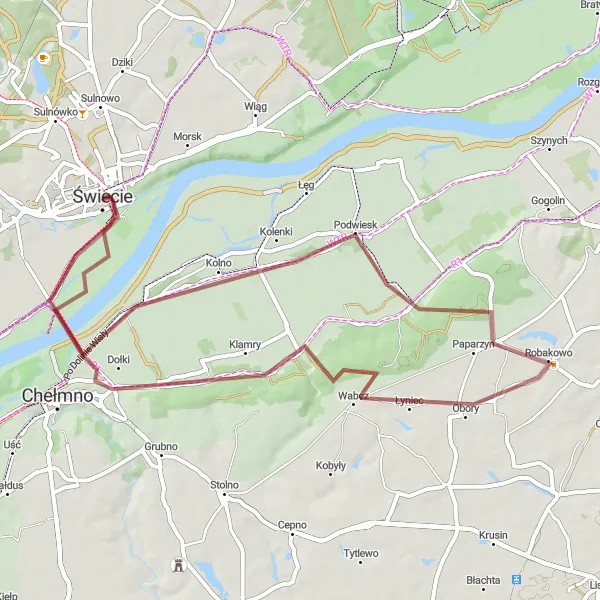 Miniatura mapy "Trasa Szlakiem Żurawi Kęp" - trasy rowerowej w Kujawsko-pomorskie, Poland. Wygenerowane przez planer tras rowerowych Tarmacs.app