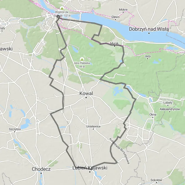Miniatura mapy "Trasa przez Kurowo-Kolonia i Rzeżewo-Morzyce" - trasy rowerowej w Kujawsko-pomorskie, Poland. Wygenerowane przez planer tras rowerowych Tarmacs.app