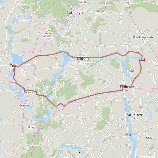 Miniatura mapy "Barcin and Wenecja Exploration" - trasy rowerowej w Kujawsko-pomorskie, Poland. Wygenerowane przez planer tras rowerowych Tarmacs.app
