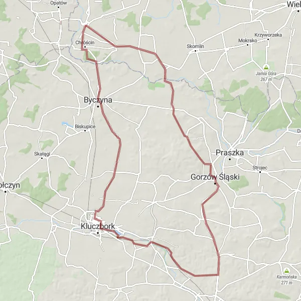 Miniatura mapy "Trasa gravelowa przez Bolesławiec" - trasy rowerowej w Łódzkie, Poland. Wygenerowane przez planer tras rowerowych Tarmacs.app