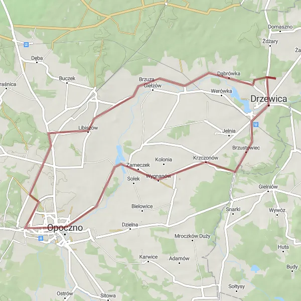 Miniatura mapy "Wyprawa rowerowa szlakiem górskim" - trasy rowerowej w Łódzkie, Poland. Wygenerowane przez planer tras rowerowych Tarmacs.app