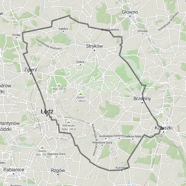 Miniatura mapy "Rowerowa wyprawa przez Zgierz" - trasy rowerowej w Łódzkie, Poland. Wygenerowane przez planer tras rowerowych Tarmacs.app