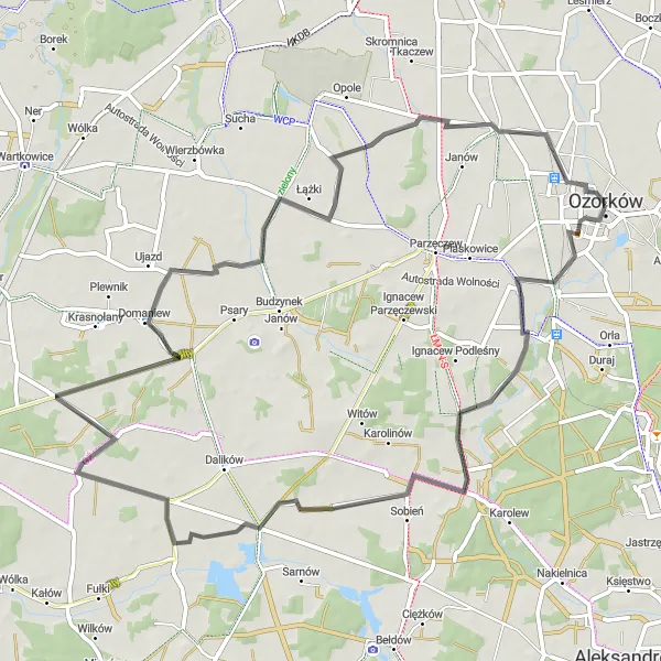 Miniatura mapy "Trasa rowerowa przez Brudnów Stary i Kołoszyn" - trasy rowerowej w Łódzkie, Poland. Wygenerowane przez planer tras rowerowych Tarmacs.app