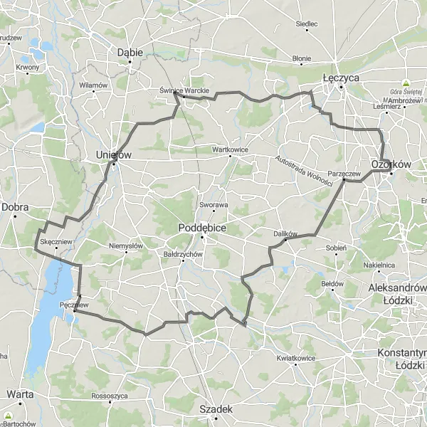 Miniatura mapy "Wycieczka do małych wiosek w okolicach Ozorkowa" - trasy rowerowej w Łódzkie, Poland. Wygenerowane przez planer tras rowerowych Tarmacs.app