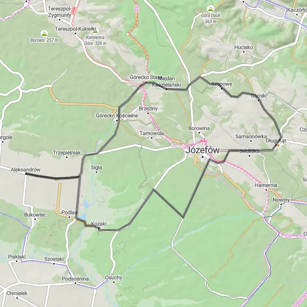 Miniatura mapy "Wycieczka Rowerowa do Józefowa" - trasy rowerowej w Lubelskie, Poland. Wygenerowane przez planer tras rowerowych Tarmacs.app