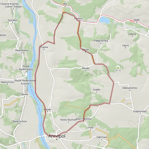 Miniatura mapy "Trasa do Annopola przez Opoczkę Małą i Mariampol" - trasy rowerowej w Lubelskie, Poland. Wygenerowane przez planer tras rowerowych Tarmacs.app