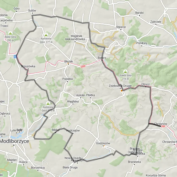 Miniatura mapy "Trasa rowerowa Wolica Pierwsza - Meczkowa Góra" - trasy rowerowej w Lubelskie, Poland. Wygenerowane przez planer tras rowerowych Tarmacs.app