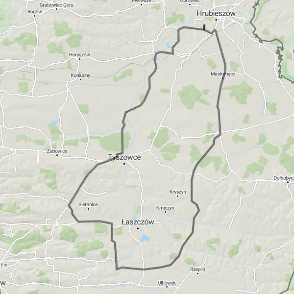 Miniatura mapy "Trasa Road Telatyn" - trasy rowerowej w Lubelskie, Poland. Wygenerowane przez planer tras rowerowych Tarmacs.app