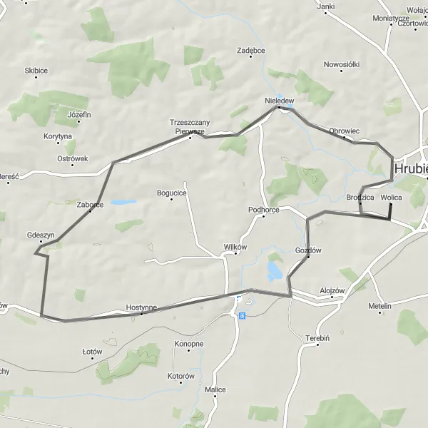 Map miniature of "Picturesque Road Ride: Werbkowice Loop" cycling inspiration in Lubelskie, Poland. Generated by Tarmacs.app cycling route planner