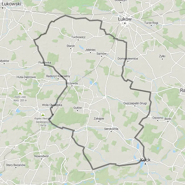 Map miniature of "Głuchołazy Adventure Route" cycling inspiration in Lubelskie, Poland. Generated by Tarmacs.app cycling route planner