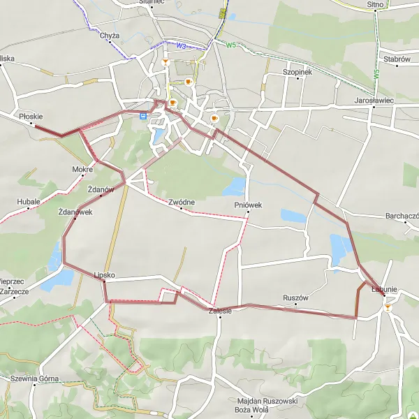 Miniatura mapy "Trasa przez Rynek Wodny i Panorame" - trasy rowerowej w Lubelskie, Poland. Wygenerowane przez planer tras rowerowych Tarmacs.app
