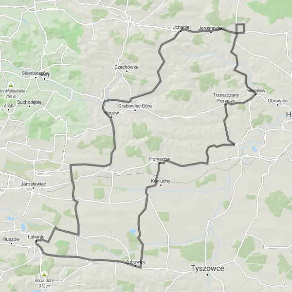 Miniatura mapy "Szlak przez Wolica Śniatycka, Świdniki i Uchanie" - trasy rowerowej w Lubelskie, Poland. Wygenerowane przez planer tras rowerowych Tarmacs.app
