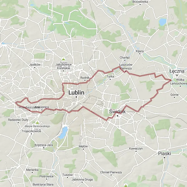 Miniatura mapy "Wyprawa przez Lipniak i Sobianowice" - trasy rowerowej w Lubelskie, Poland. Wygenerowane przez planer tras rowerowych Tarmacs.app