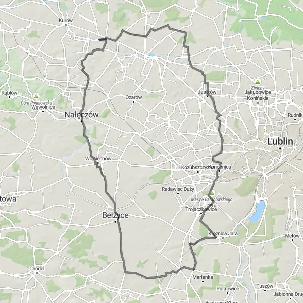 Miniatura mapy "Trasa przez Lipniak i Zabłocie" - trasy rowerowej w Lubelskie, Poland. Wygenerowane przez planer tras rowerowych Tarmacs.app