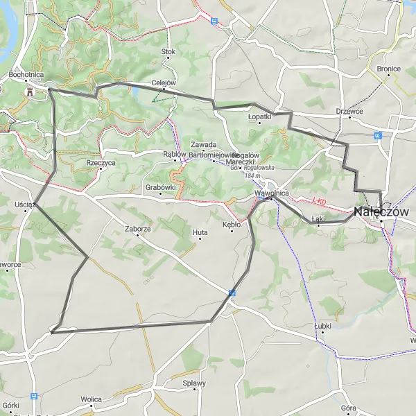 Map miniature of "Niezabitów Exploration" cycling inspiration in Lubelskie, Poland. Generated by Tarmacs.app cycling route planner