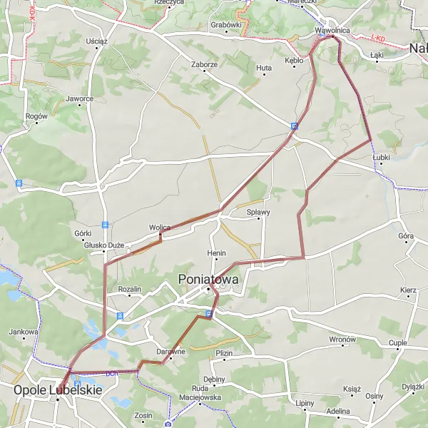 Miniatura mapy "Ukryte skarby trasy rowerowej gravel" - trasy rowerowej w Lubelskie, Poland. Wygenerowane przez planer tras rowerowych Tarmacs.app