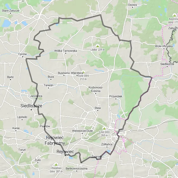 Miniatura mapy "Trasa Pokrówka - Fascynujące Road Cycling Adventure" - trasy rowerowej w Lubelskie, Poland. Wygenerowane przez planer tras rowerowych Tarmacs.app