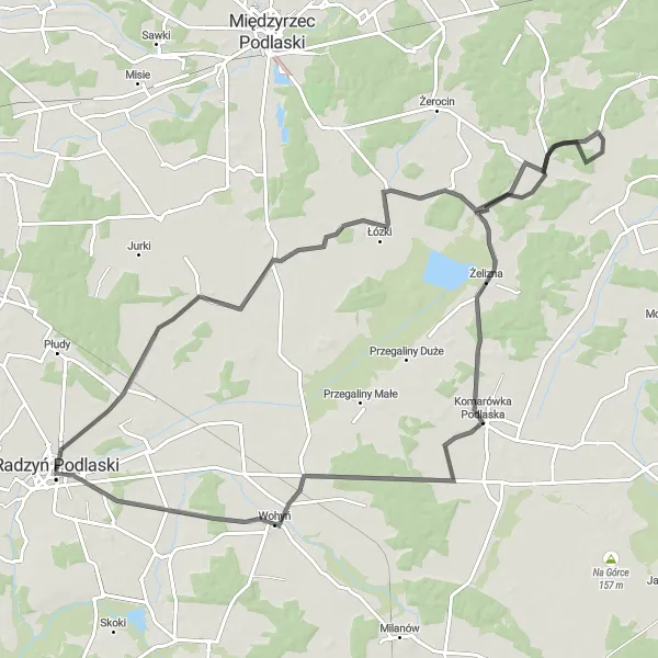 Map miniature of "Countryside Charms and Hidden Gems" cycling inspiration in Lubelskie, Poland. Generated by Tarmacs.app cycling route planner