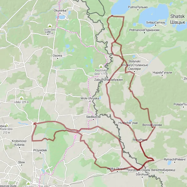 Miniatura mapy "Trasa rowerowa dookoła Sawina - Gravel" - trasy rowerowej w Lubelskie, Poland. Wygenerowane przez planer tras rowerowych Tarmacs.app