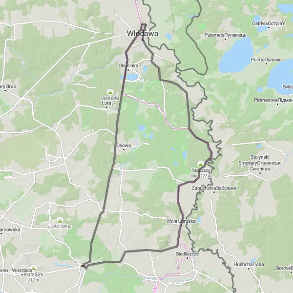 Miniatura mapy "Wspinaczka wokół Koszarowej Góry" - trasy rowerowej w Lubelskie, Poland. Wygenerowane przez planer tras rowerowych Tarmacs.app