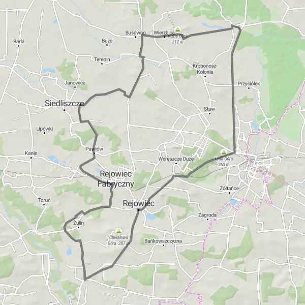 Miniatura mapy "Trasa rowerowa dookoła Sawina - Road" - trasy rowerowej w Lubelskie, Poland. Wygenerowane przez planer tras rowerowych Tarmacs.app