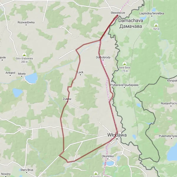 Miniatura mapy "Trasa gravelowa do Kuciej Góry" - trasy rowerowej w Lubelskie, Poland. Wygenerowane przez planer tras rowerowych Tarmacs.app