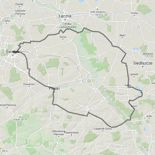 Map miniature of "Scenic Countryside Ride" cycling inspiration in Lubelskie, Poland. Generated by Tarmacs.app cycling route planner