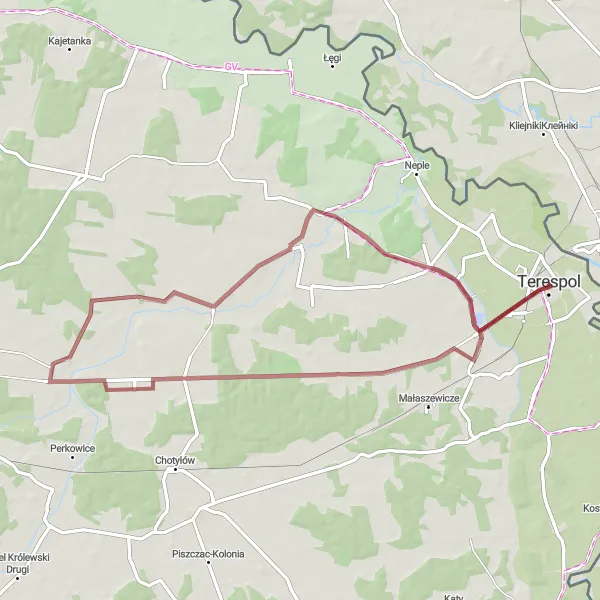 Miniatura mapy "Trasa w okolicach Terespola" - trasy rowerowej w Lubelskie, Poland. Wygenerowane przez planer tras rowerowych Tarmacs.app