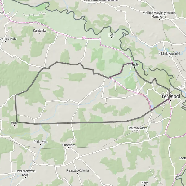 Miniatura mapy "Trasa do Wólki Dobryńskiej" - trasy rowerowej w Lubelskie, Poland. Wygenerowane przez planer tras rowerowych Tarmacs.app