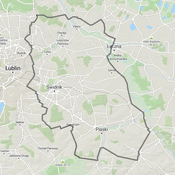 Map miniature of "The Ultimate Cycling Challenge" cycling inspiration in Lubelskie, Poland. Generated by Tarmacs.app cycling route planner